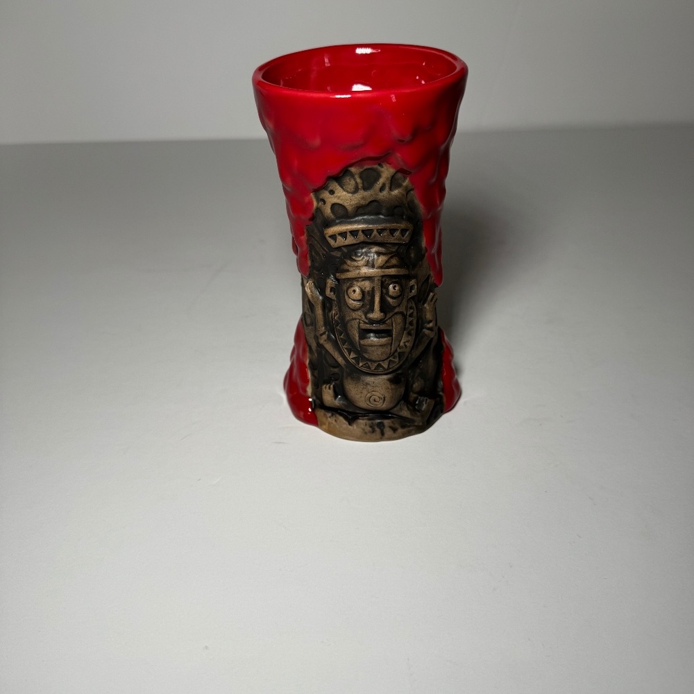 Disney Trader Sam’s Grog Grotto Tiki Mug Cup 1st Edition Red Drip Ceramic